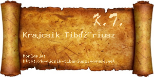 Krajcsik Tibériusz névjegykártya